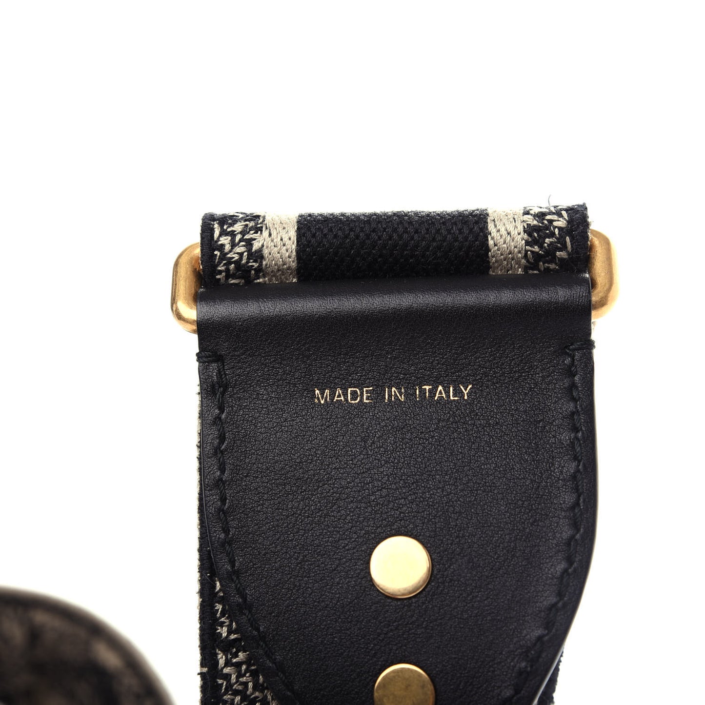 Canvas Embroidered Shoulder Strap Black