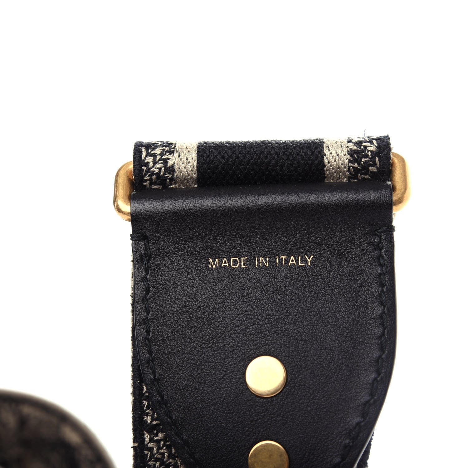 Christian Dior Canvas Embroidered Shoulder Strap Black 4 of 4