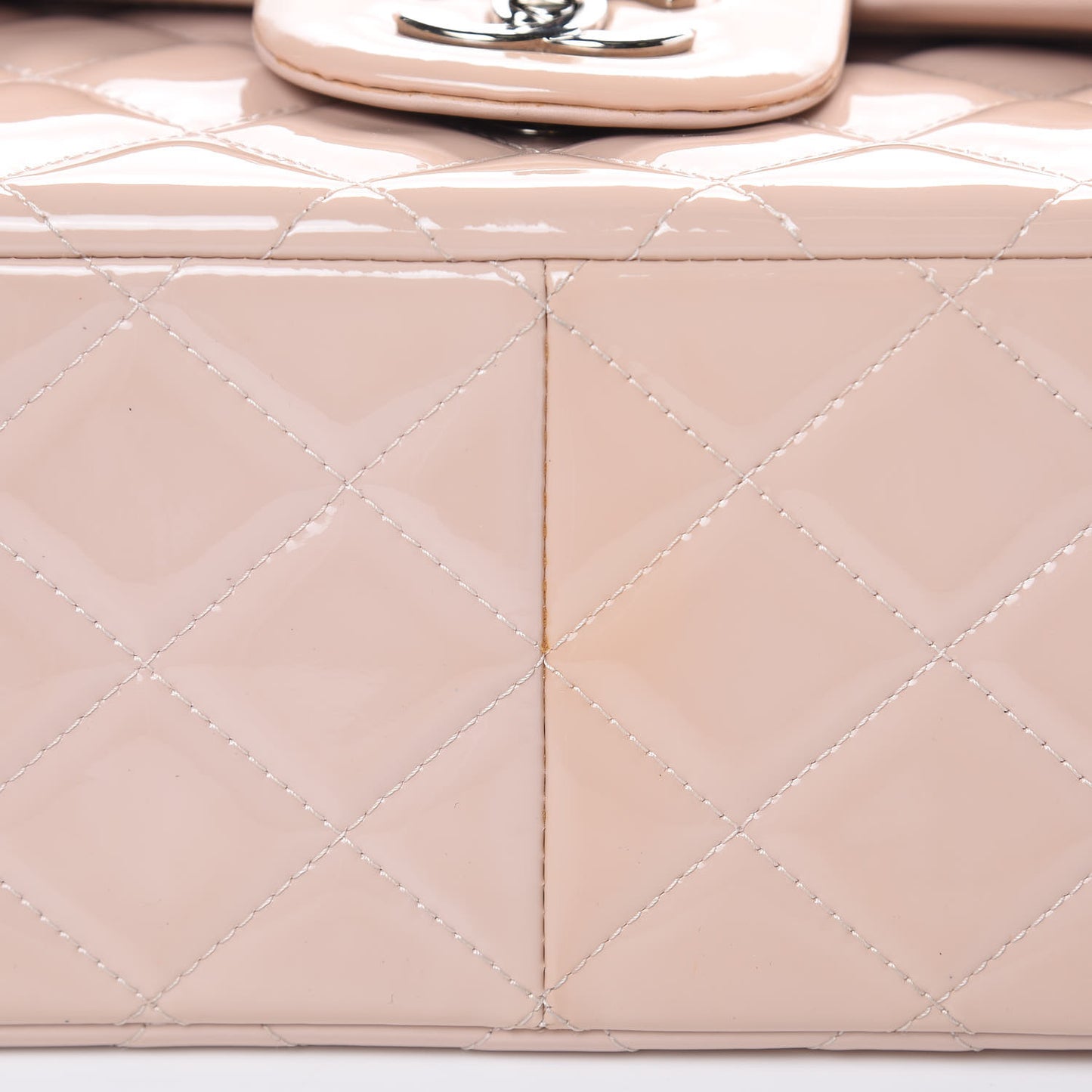 Patent Quilted Jumbo Double Flap Light Pink