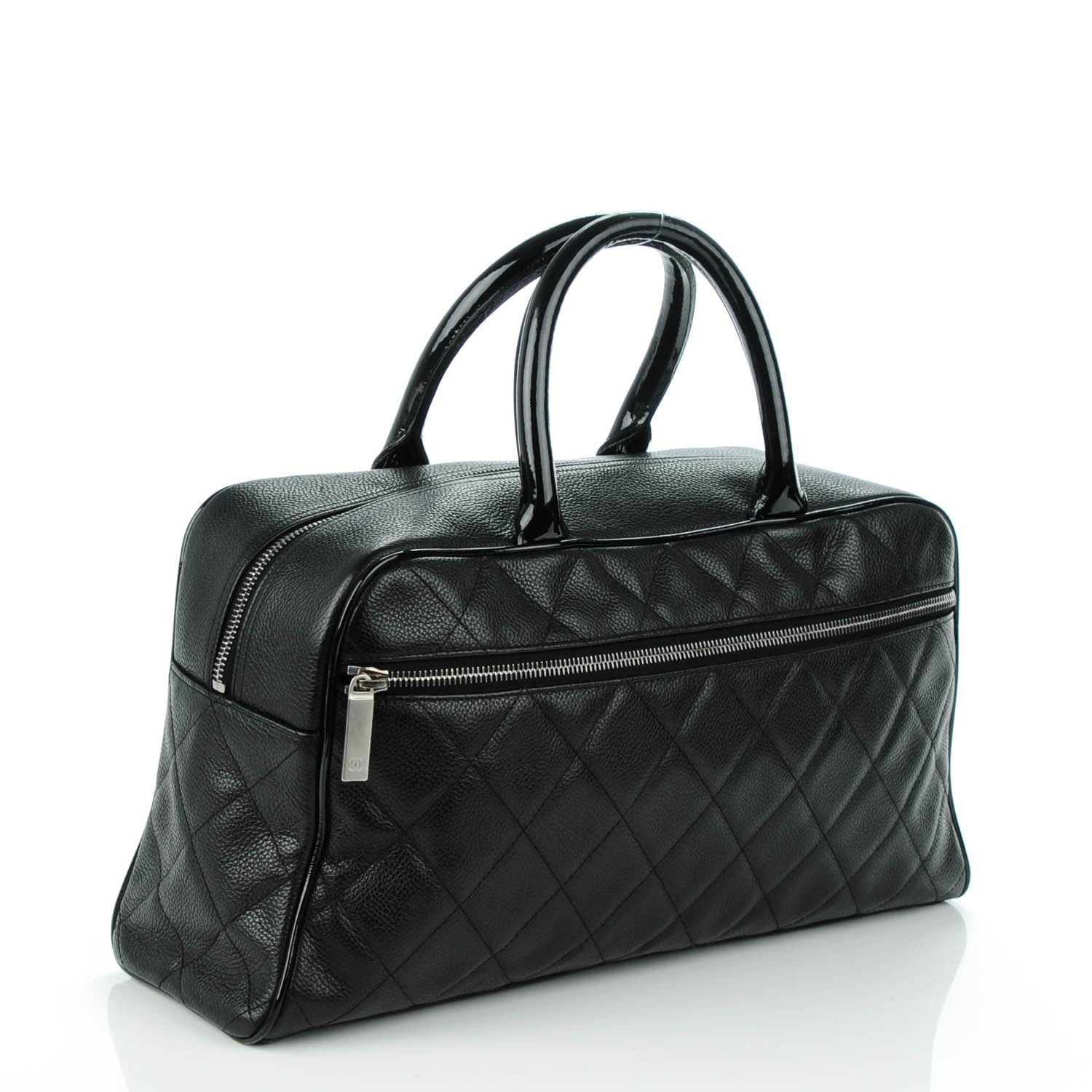 Chanel Calfskin Quilted Large Bowler Black 3 of 8