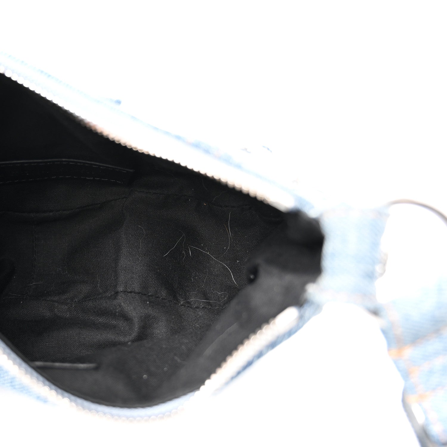 Balenciaga Washed Frayed Denim Crystal Small Le Cagole Shoulder Bag XS Blue 6 of 11