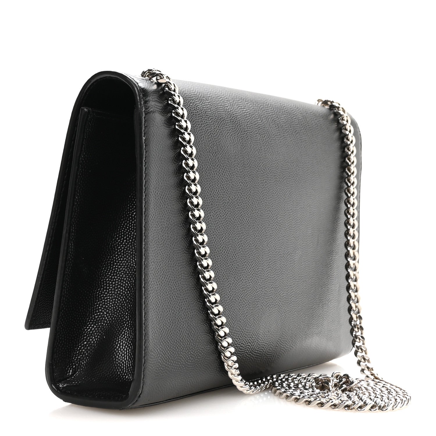 Saint Laurent Grain De Poudre Medium Classic Monogram Kate Satchel Black 3 of 10