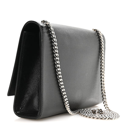 Saint Laurent Grain De Poudre Medium Classic Monogram Kate Satchel Black 3 of 10