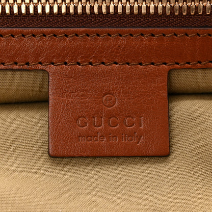 Gucci Vintage Canvas Calfskin Web Flat Tote Sand Light Cuir 6 of 11