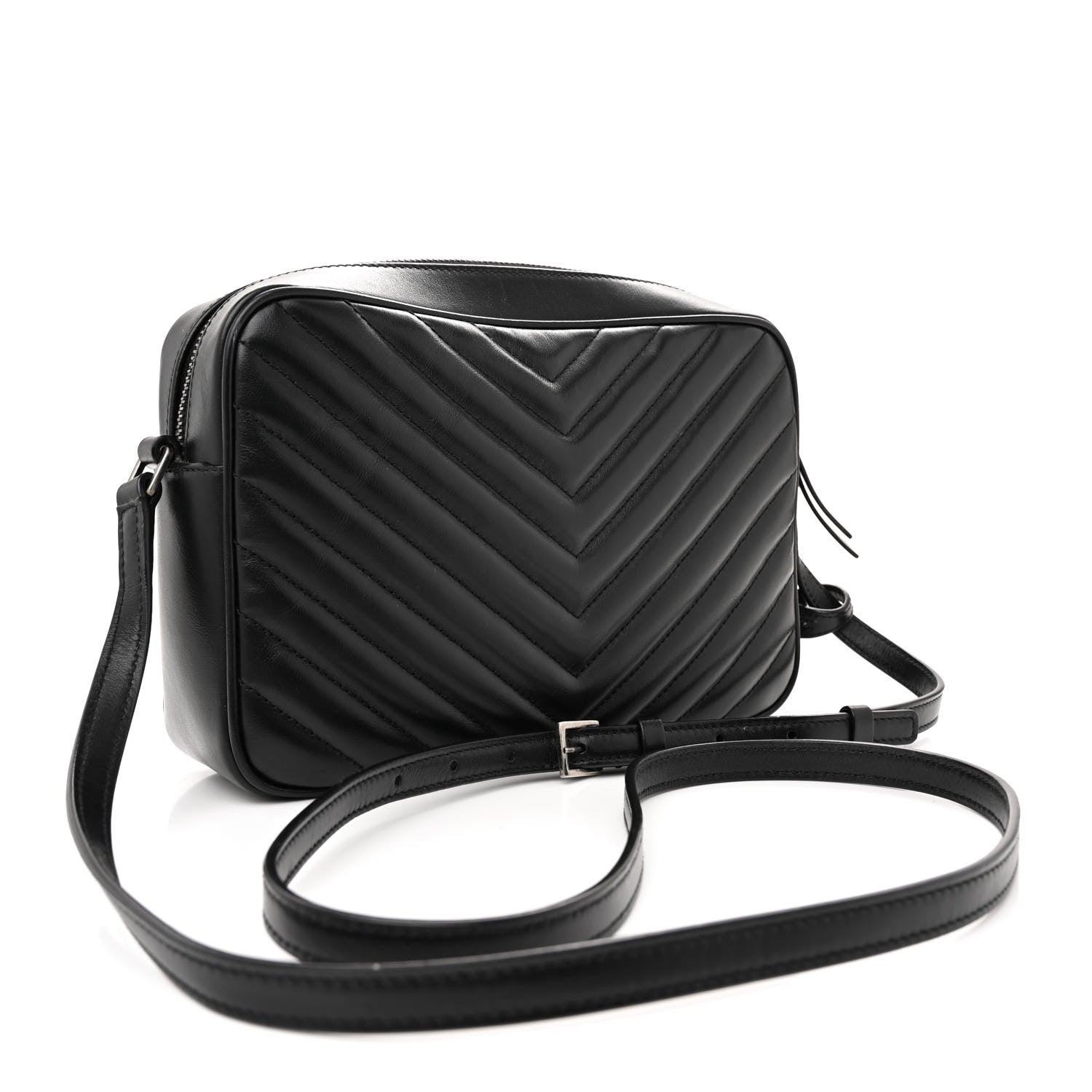 Saint Laurent Calfskin Matelasse Monogram Lou Camera Bag Black 3 of 14