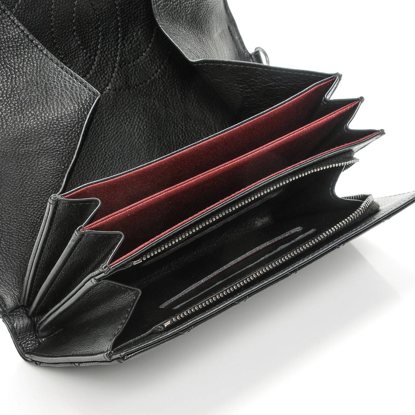Calfskin Quilted CC Waiter Clutch Clutch With Chain Black