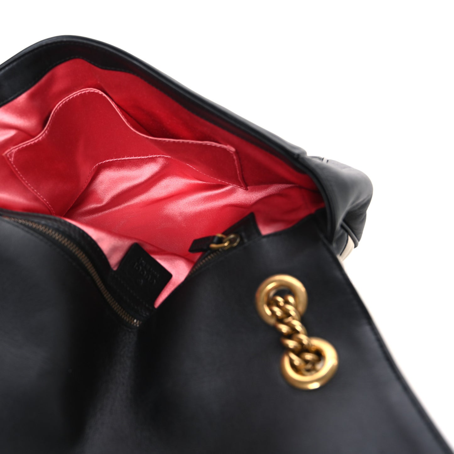 Calfskin Matelasse Medium GG Marmont Shoulder Bag Black White