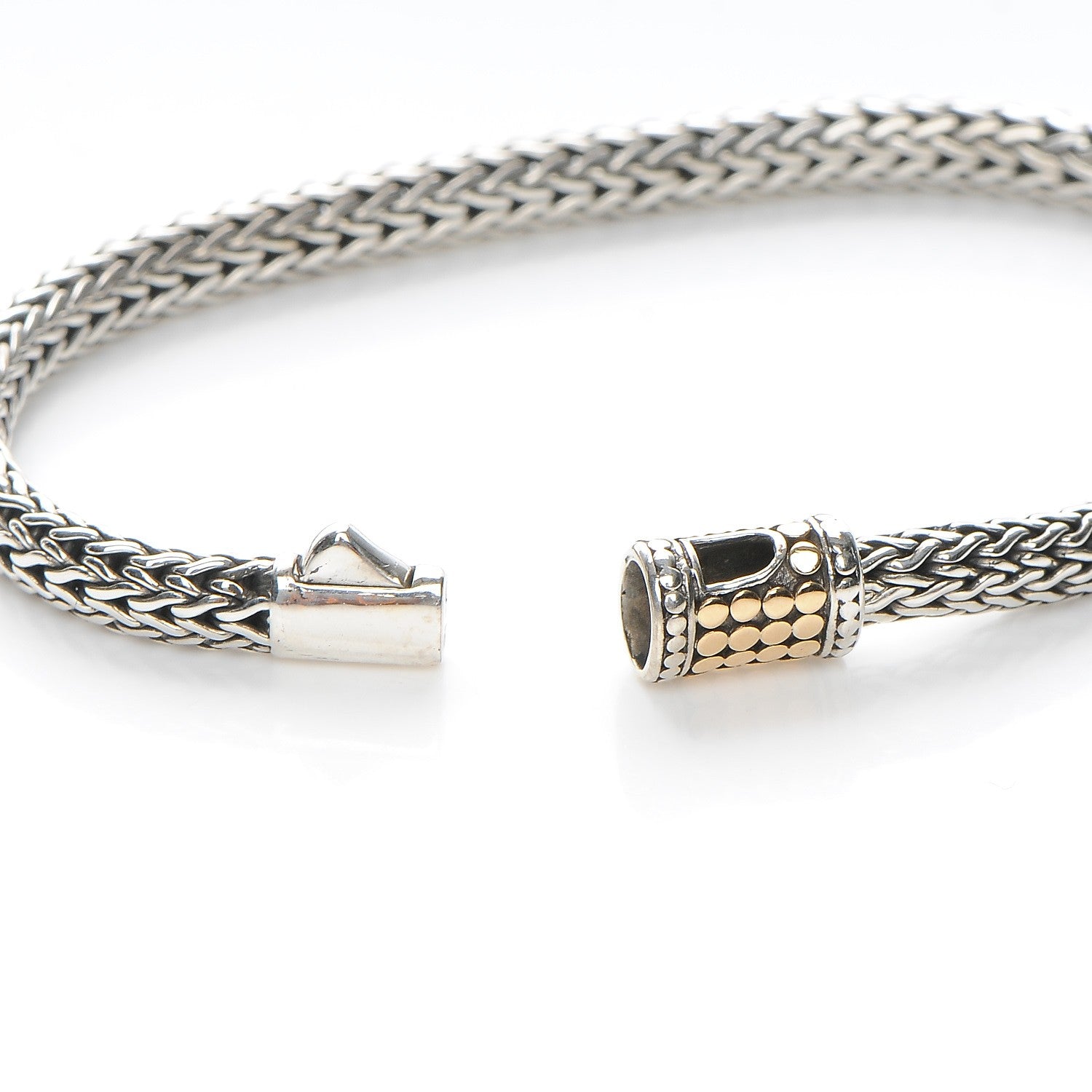 John Hardy Sterling Silver 18K Yellow Gold 6mm Classic Chain Dot Bracelet 4 of 5