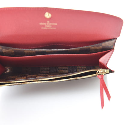 Louis Vuitton Damier Ebene Emilie Wallet Red 5 of 13