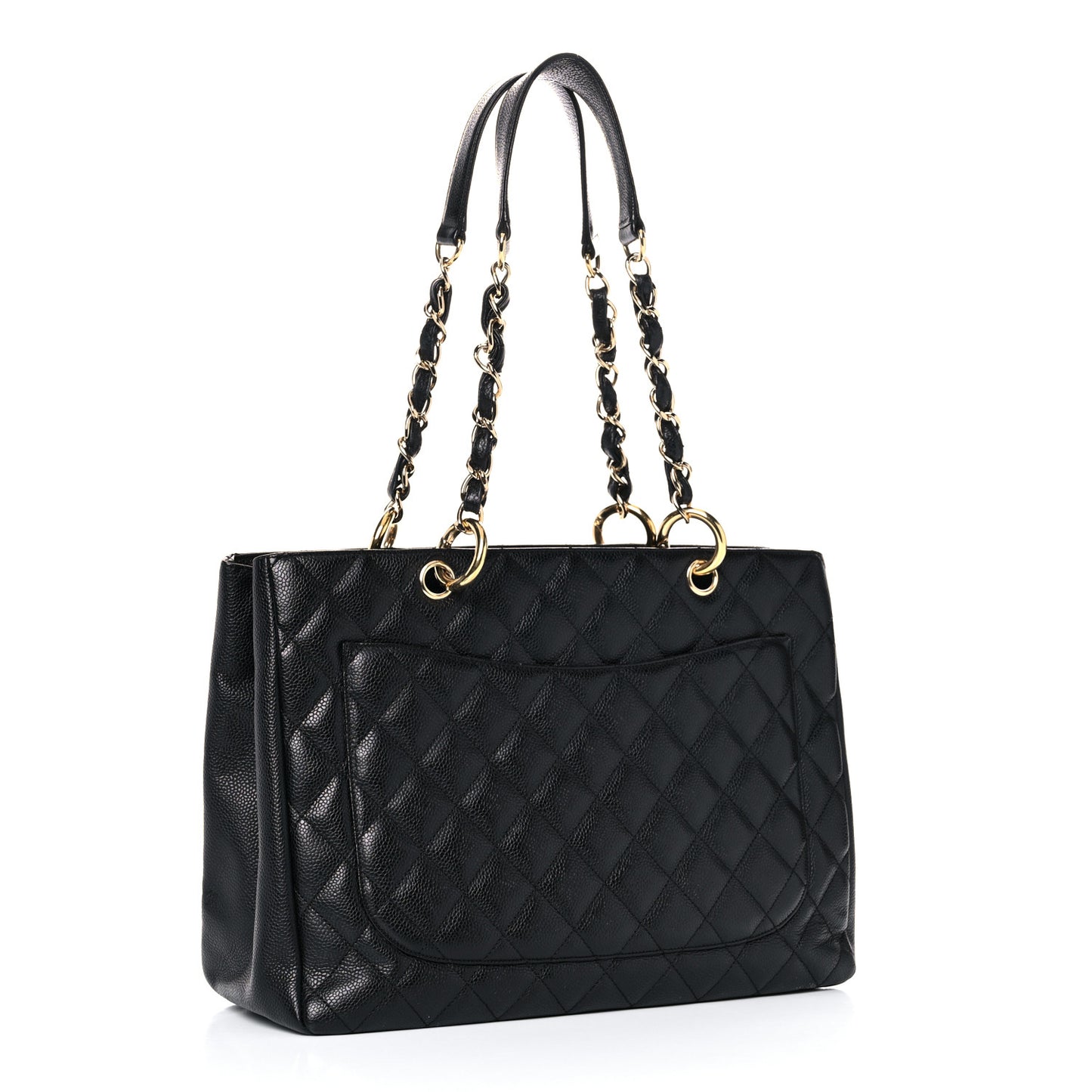 Caviar Quilted Grand Shopping Tote GST Black