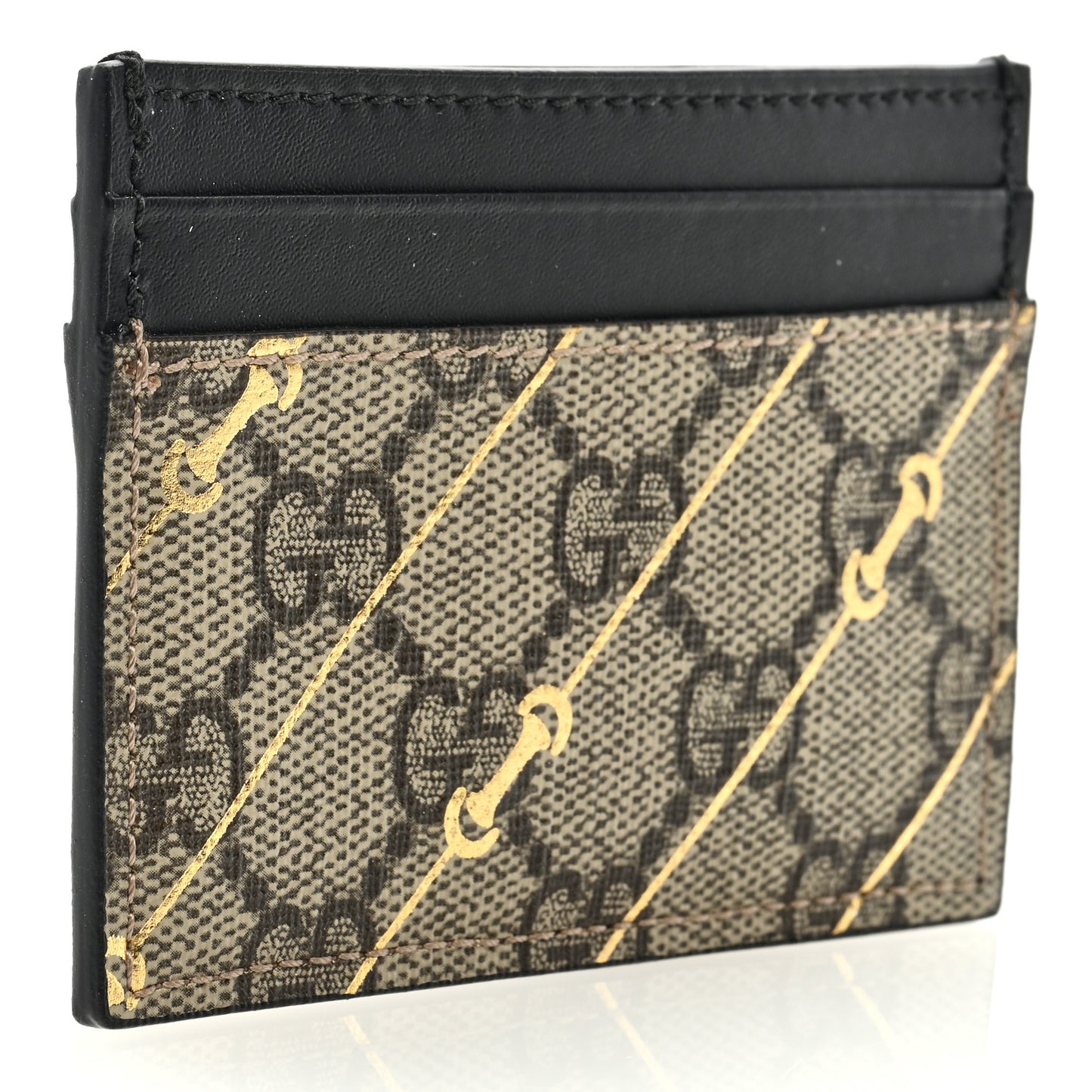 GG Supreme Monogram Bees Card Holder Black