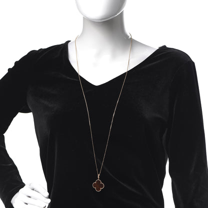 Van Cleef & Arpels 18K Rose Gold Letterwood Magic Alhambra Long Necklace 2 of 9