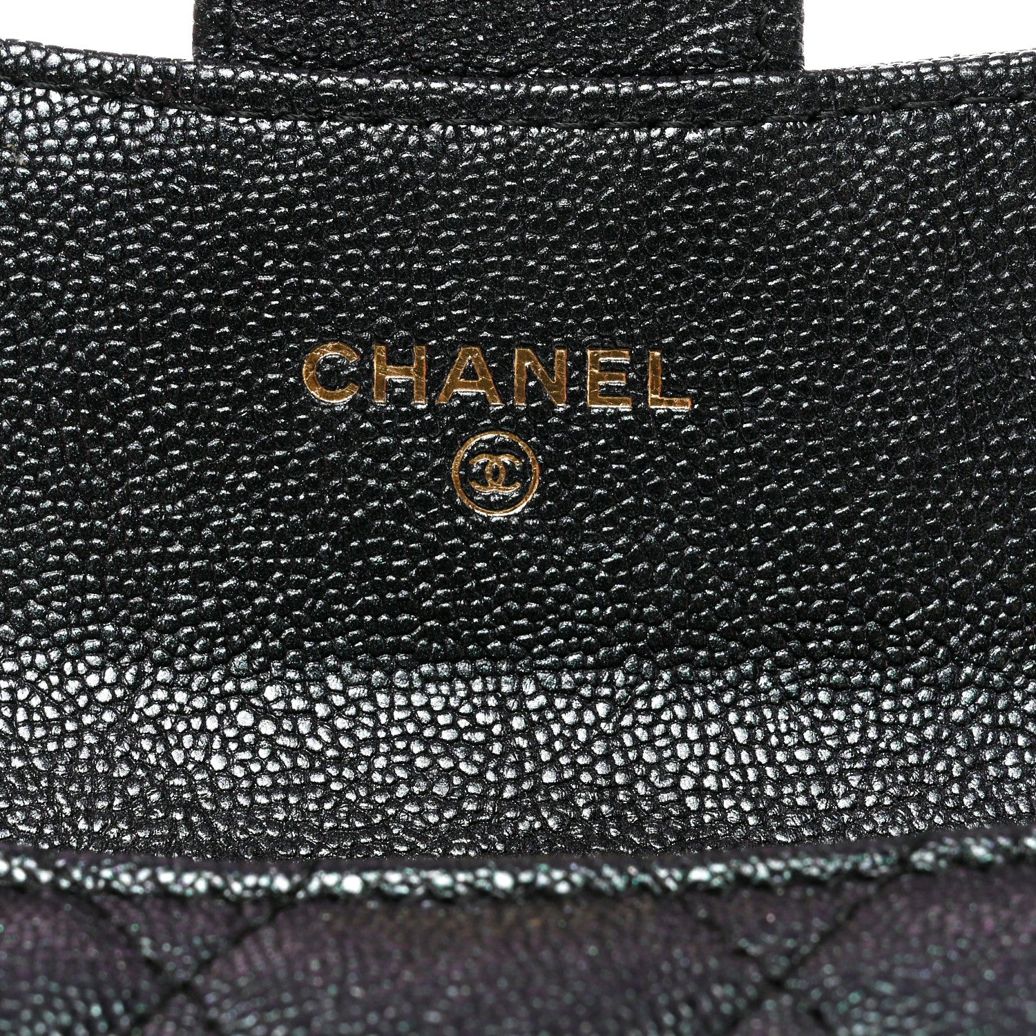 Chanel Iridescent Caviar Quilted Flap Card Holder Wallet Black 6 of 10