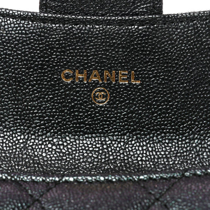 Chanel Iridescent Caviar Quilted Flap Card Holder Wallet Black 6 of 10