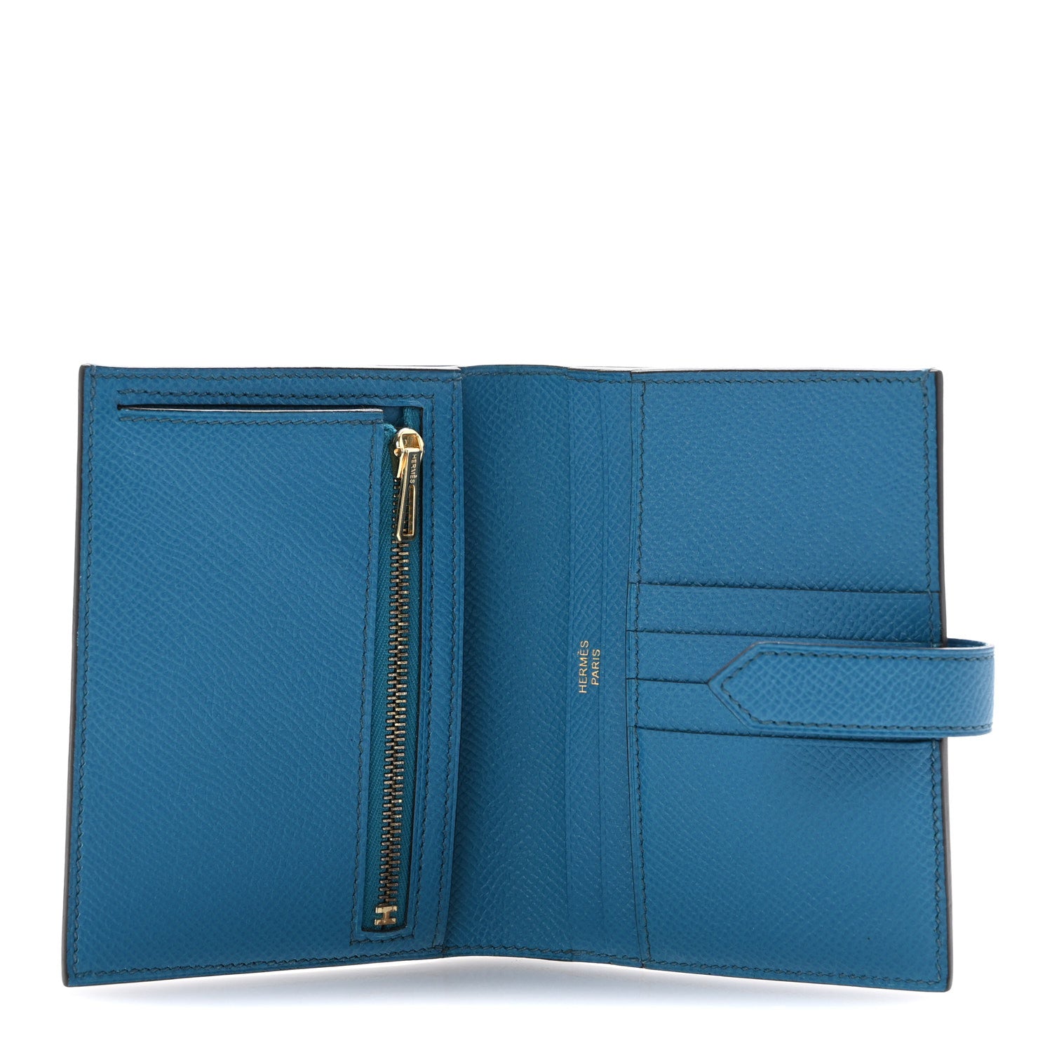 Hermes Epsom Bearn Compact Wallet Bleu Paon 5 of 12