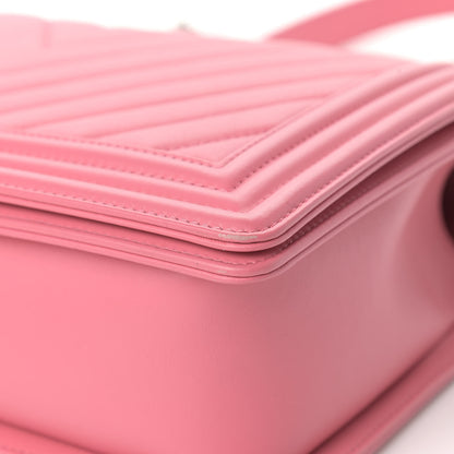 Chanel Calfskin Chevron Quilted New Medium Boy Flap Pink 10 of 12