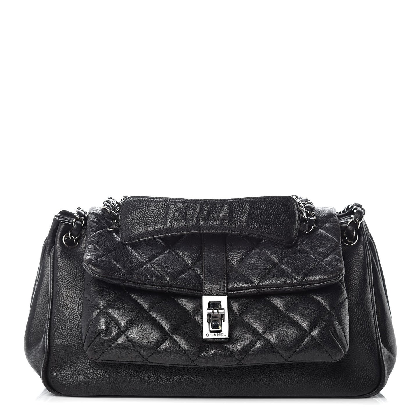 Caviar Quilted Small Mademoiselle Accordion Flap Black