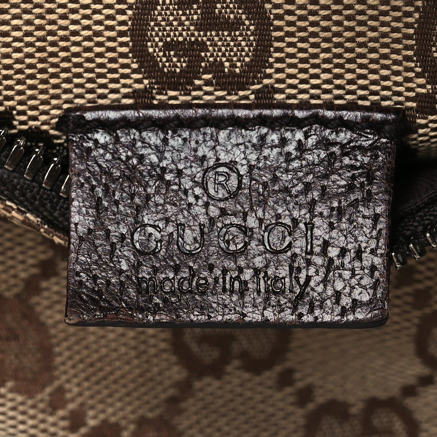 GG Monogram Double Pocket Belt Bag Dark Brown