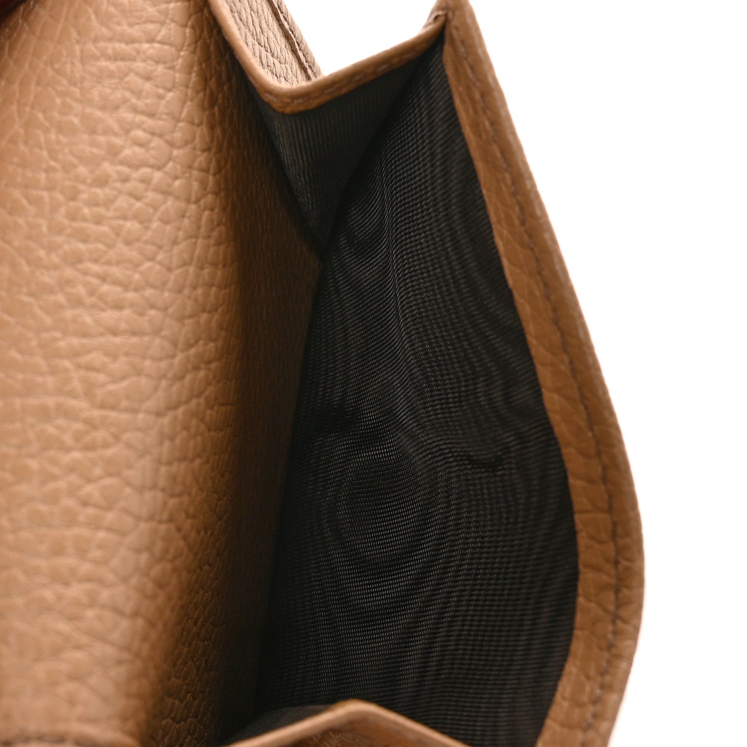 Gucci Pebbled Calfskin Soho Compact Flap Wallet Camelia 6 of 7