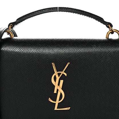 Saint Laurent Coated Bark Calfskin Sunset Chain Wallet Black 8 of 13