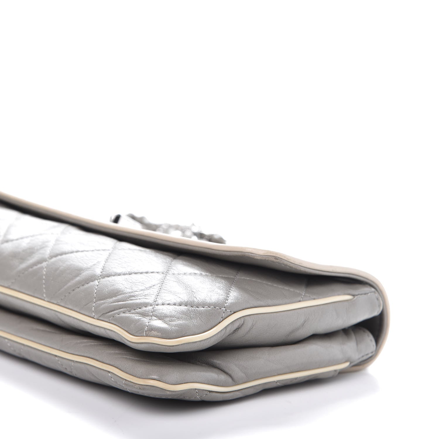Chanel Lambskin East West Mademoiselle Flap Grey 7 of 10