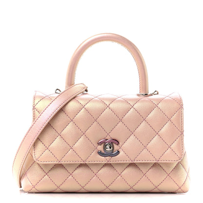Chanel Iridescent Caviar Quilted Mini Coco Handle Flap Pink 1 of 11