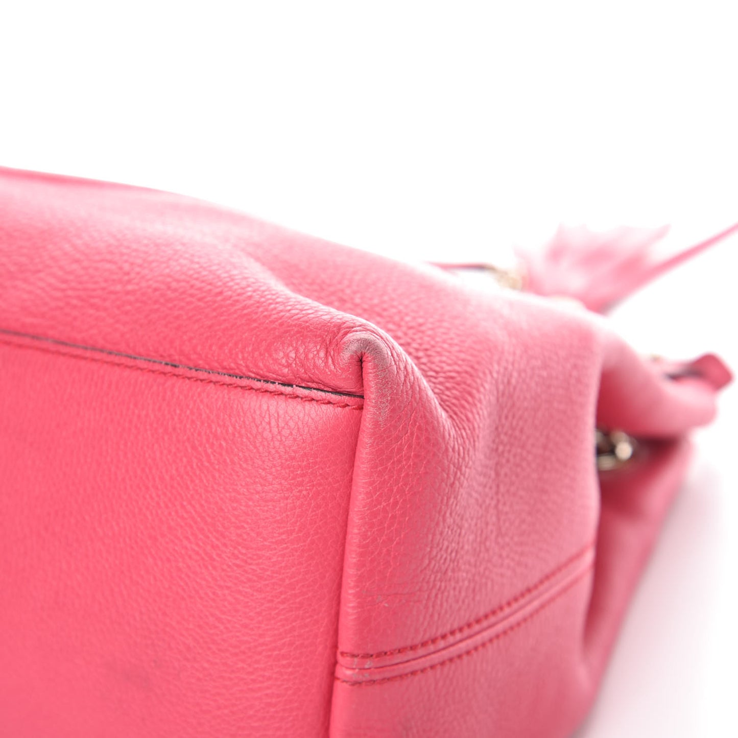 Pebbled Calfskin Medium Soho Chain Shoulder Bag Pink