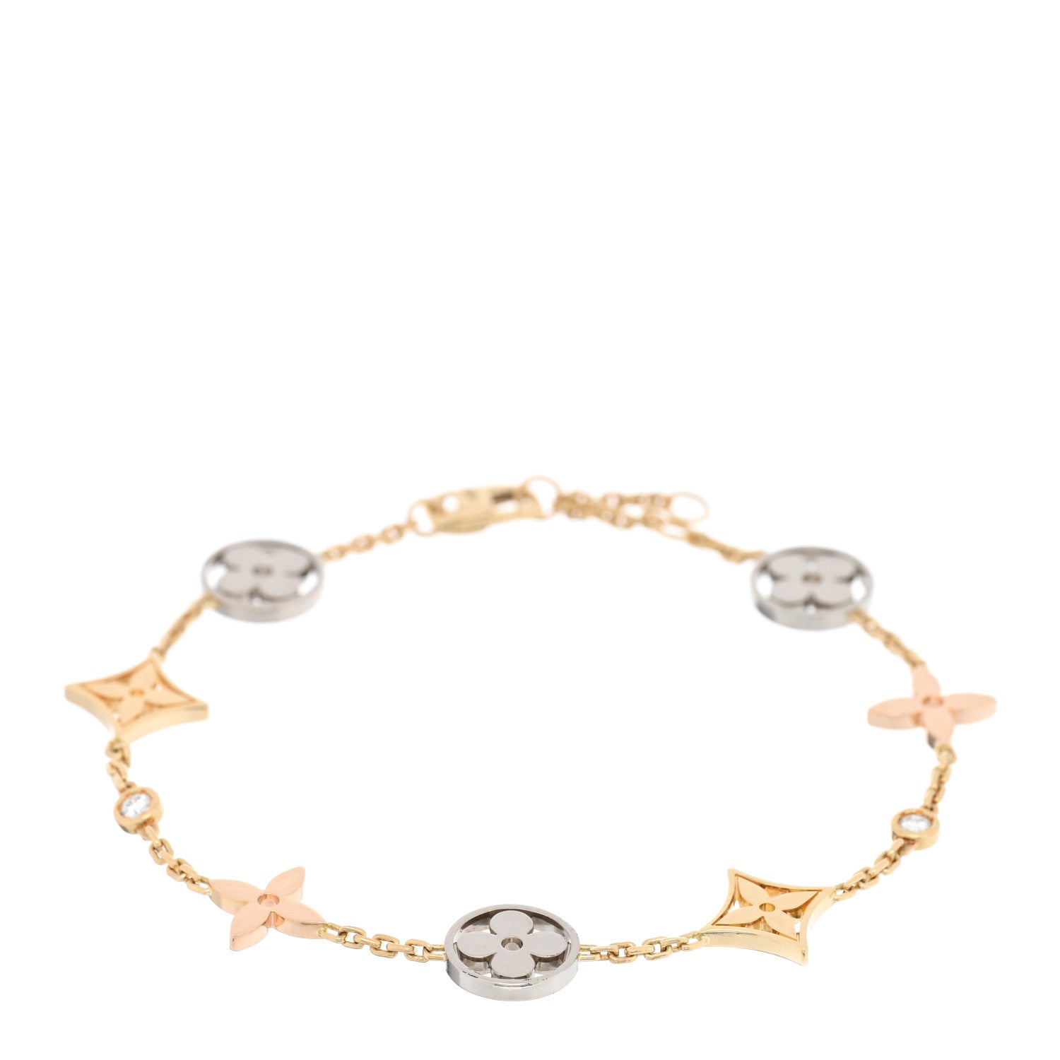 Louis Vuitton 18K Yellow White Pink Gold Diamond Idylle Blossom Bracelet 1 of 3