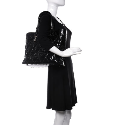 Chanel Vinyl Quilted Large Paris Biarritz Tote Black 2 of 12