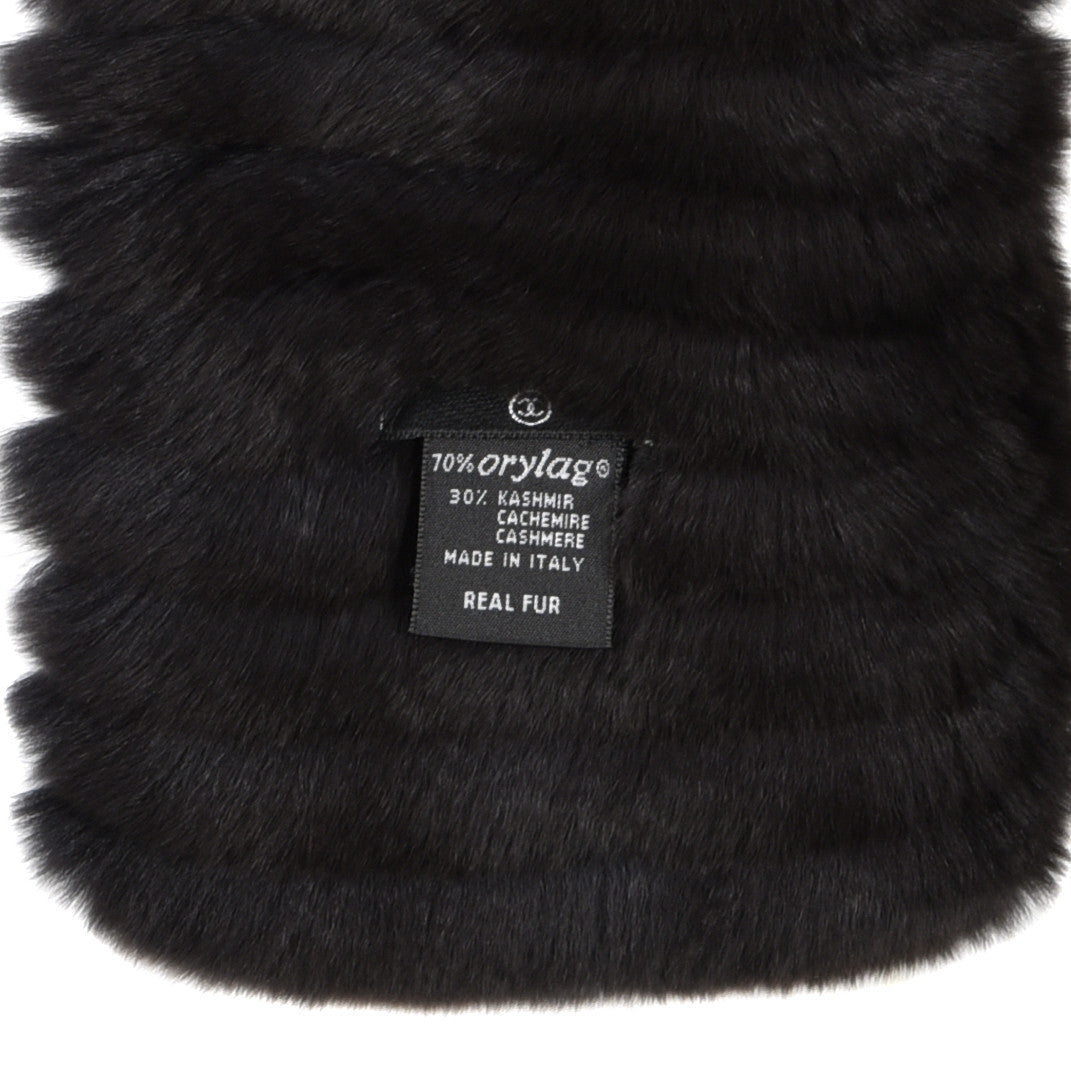 Orylag Rabbit Fur CC Scarf Black Grey