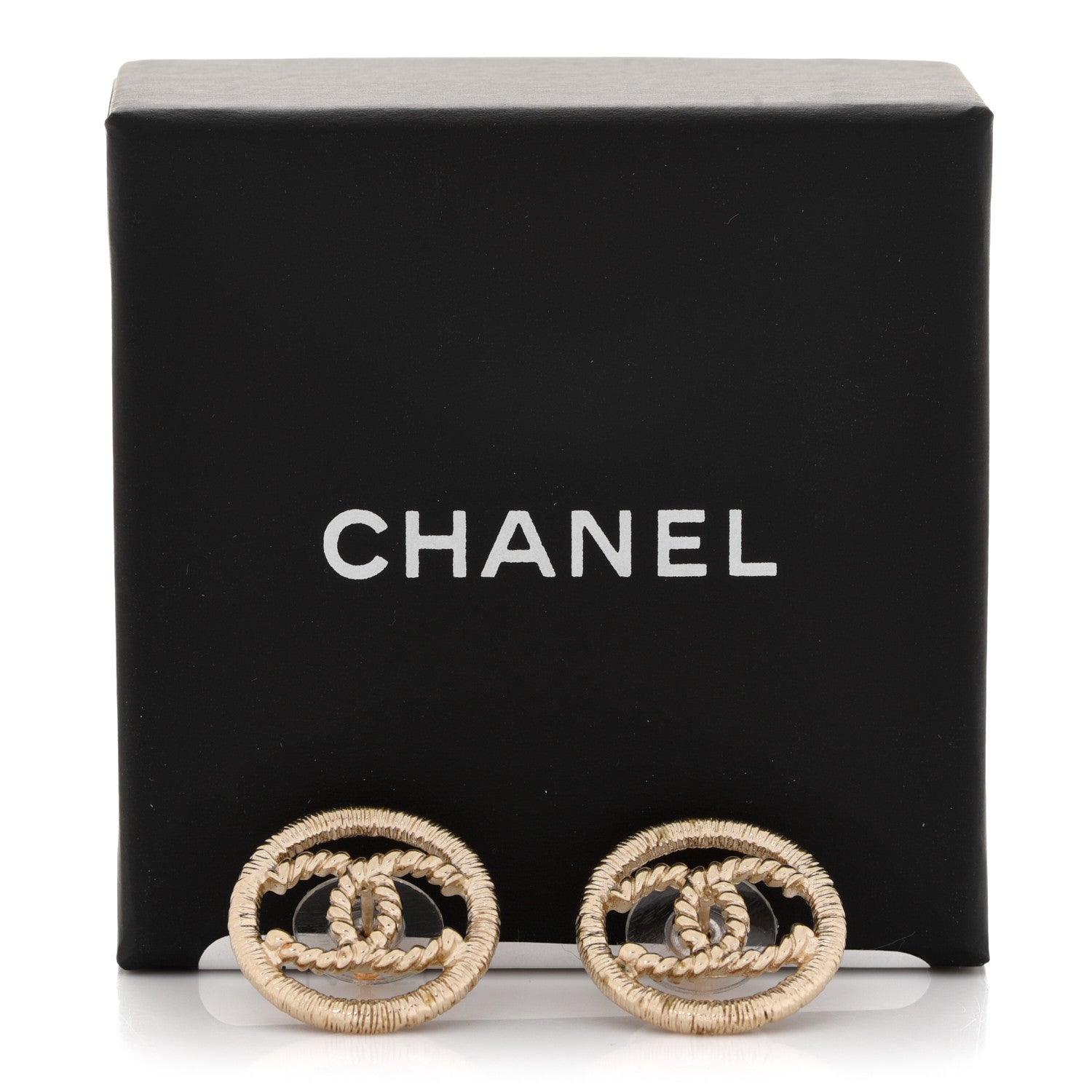 Chanel CC Round Rope Earrings Gold 5 of 5