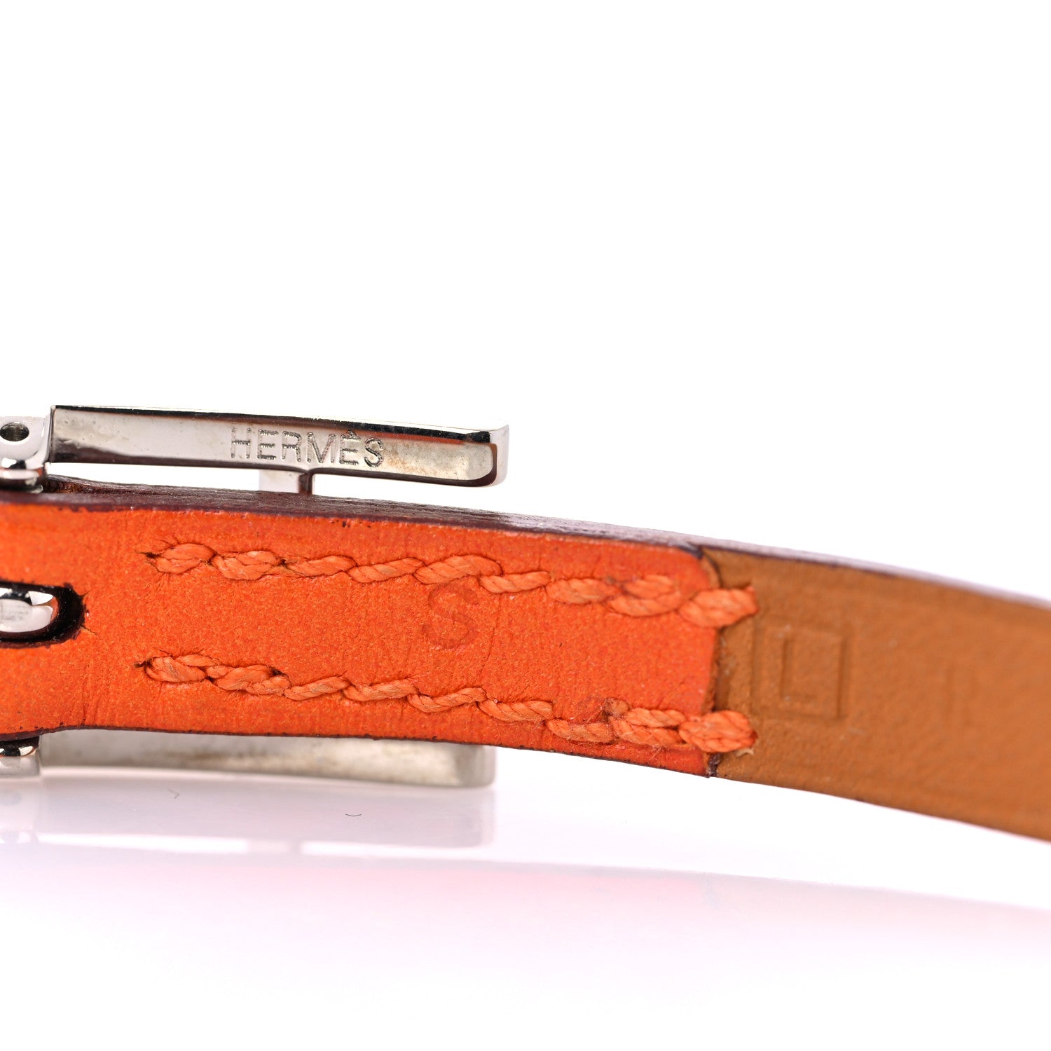 Hermes Chamonix Hapi 3MM Triple Tour Wrap Bracelet S Orange 6 of 8