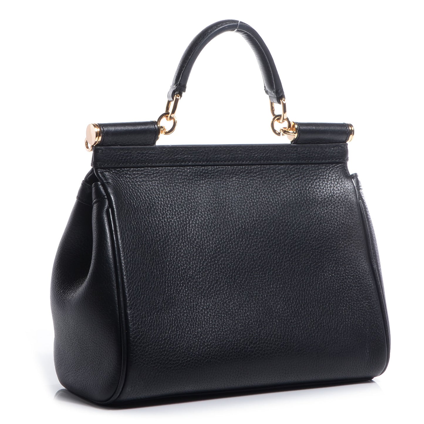 Grained Deerskin Small Miss Sicily Satchel Black