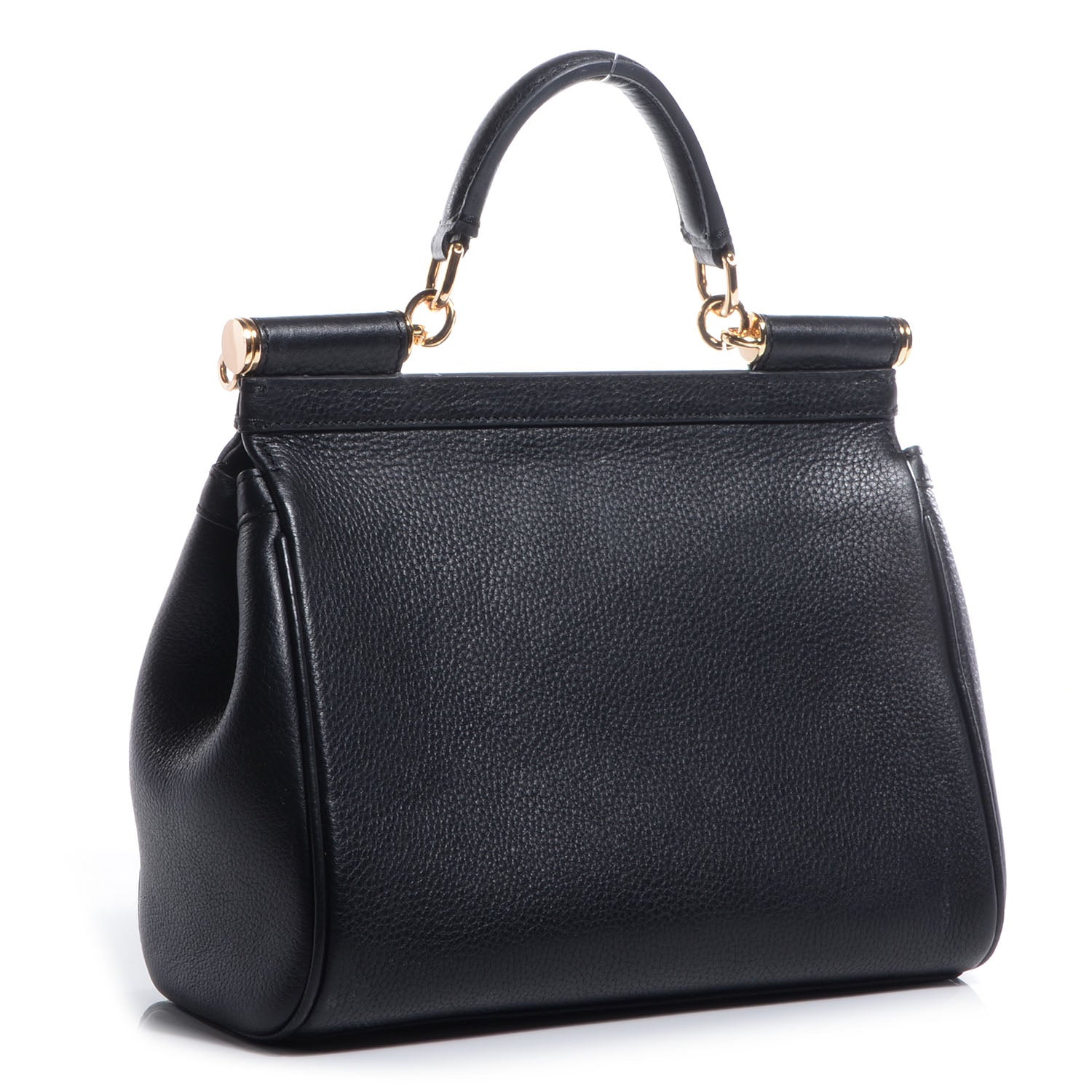 Dolce & Gabbana Grained Deerskin Small Miss Sicily Satchel Black 3 of 7