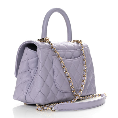 Chanel Caviar Quilted Mini Coco Handle Flap Light Purple 3 of 11