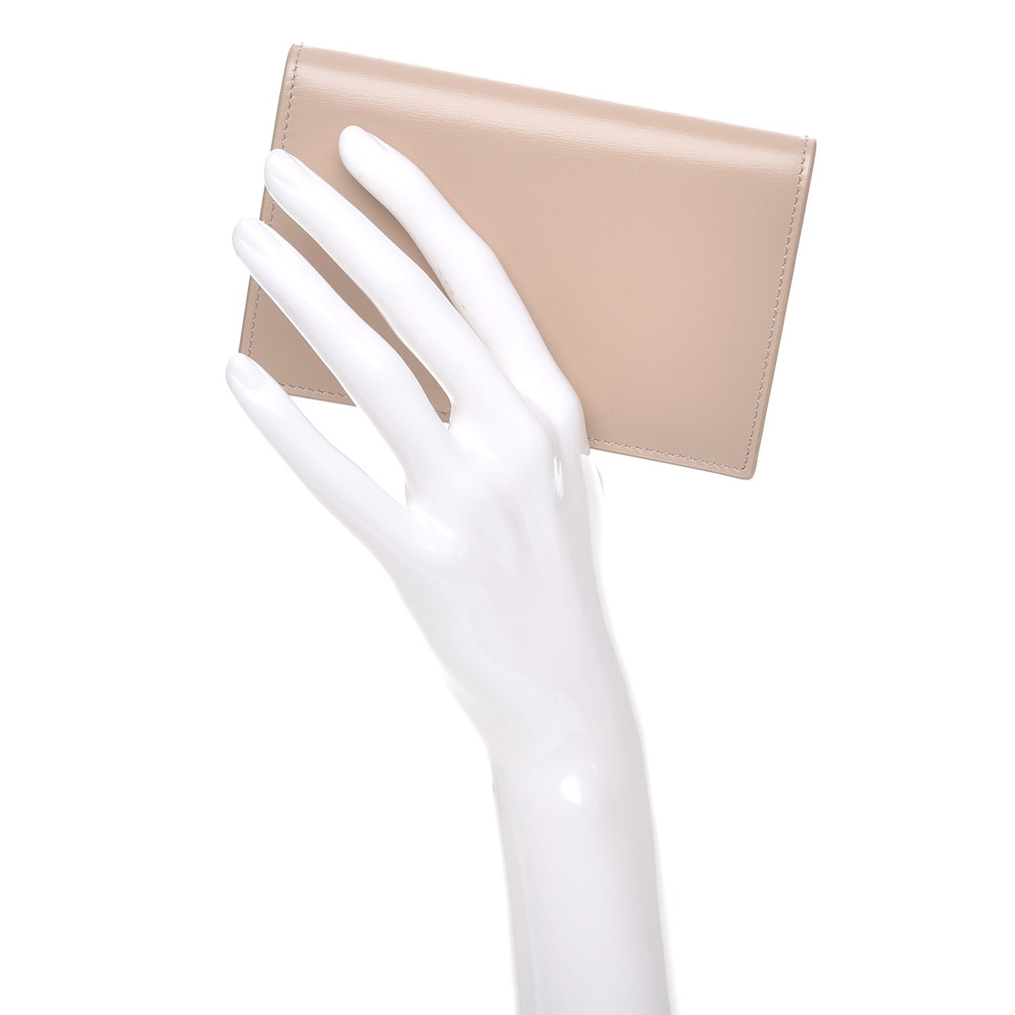 Calfskin Fragments Flap Wallet Dark Beige