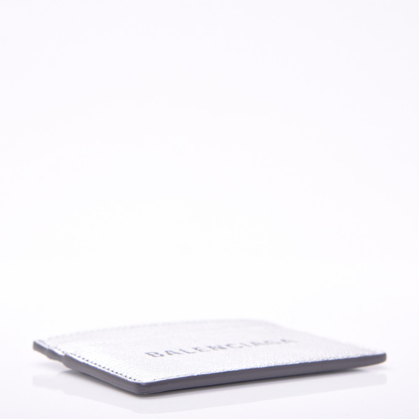 Metallic Goatskin Logo Everyday Multi Card Case Argent Black