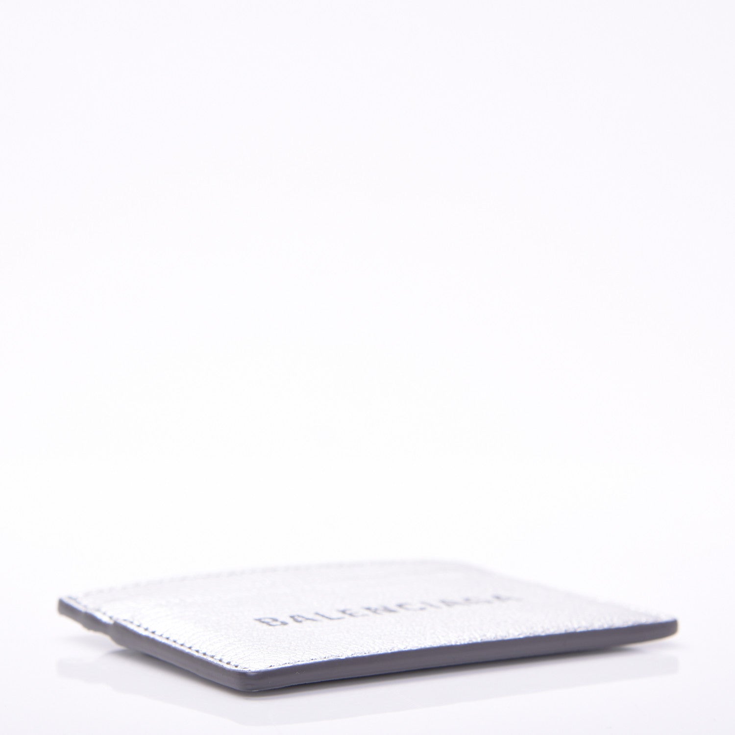 Balenciaga Metallic Goatskin Logo Everyday Multi Card Case Argent Black 4 of 8