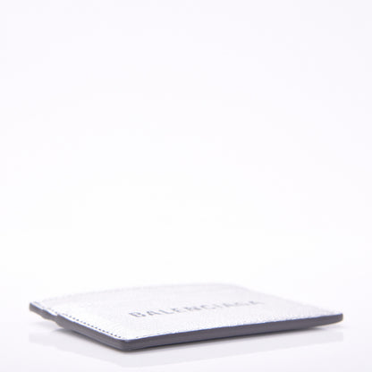 Balenciaga Metallic Goatskin Logo Everyday Multi Card Case Argent Black 4 of 8