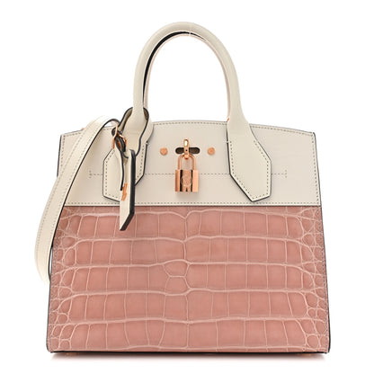 Louis Vuitton Alligator Goatskin City Steamer PM Sienna Nude White 1 of 15