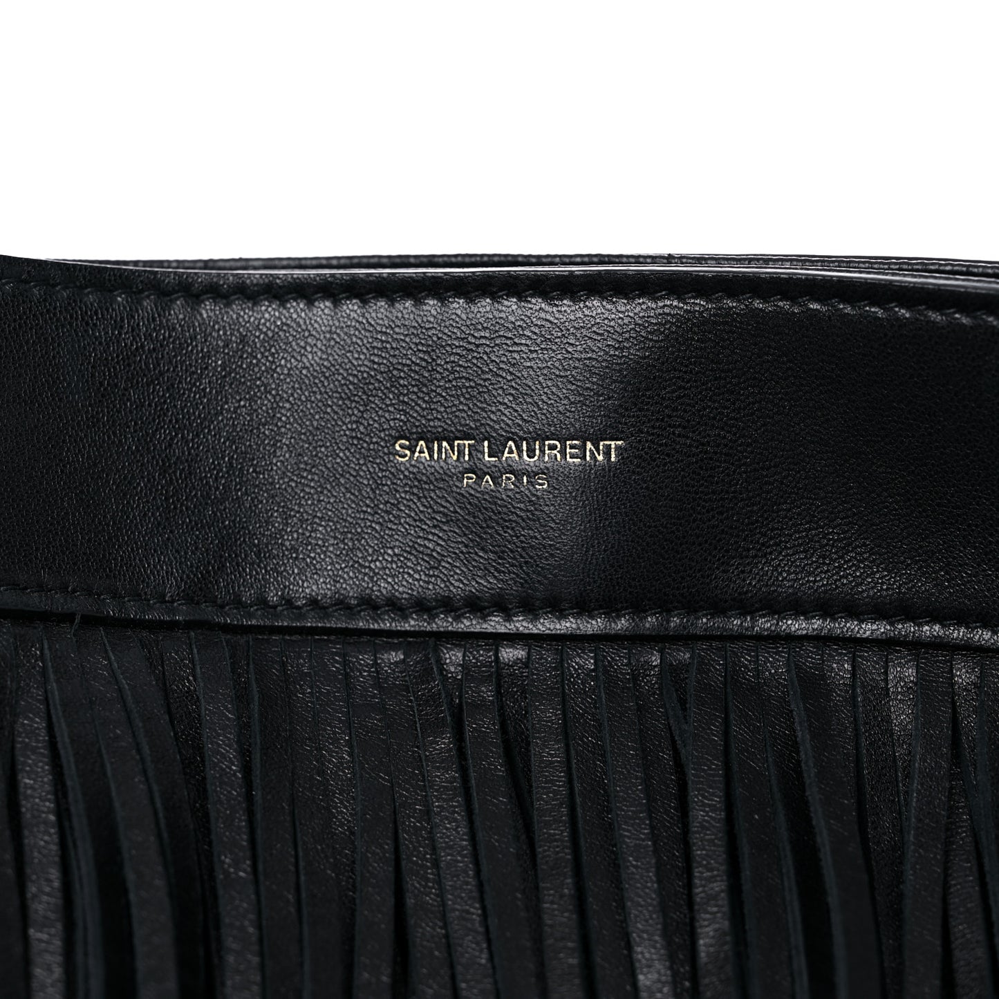 Suede Calfskin Large Grace Fringed Hobo Bag Rope Black