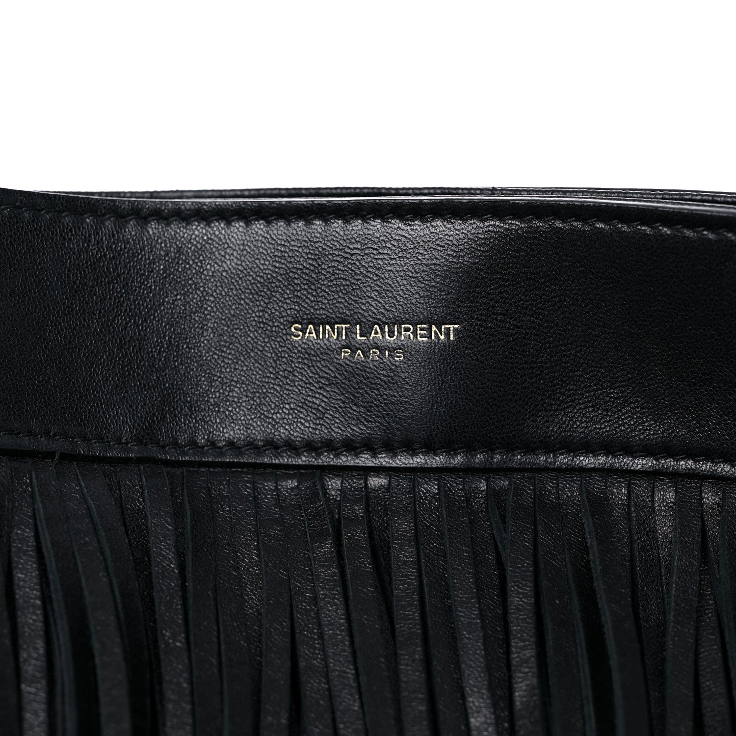 Saint Laurent Suede Calfskin Large Grace Fringed Hobo Bag Rope Black 11 of 11