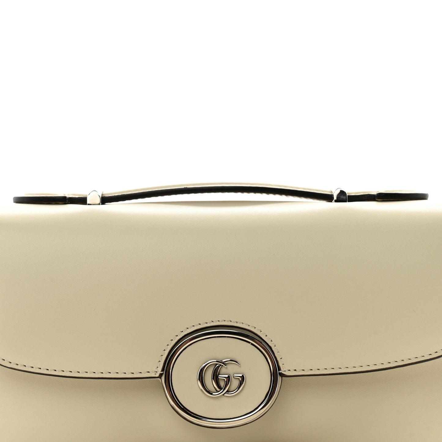 Senna Calfskin Petite GG Top Handle Shoulder Bag Mystic White
