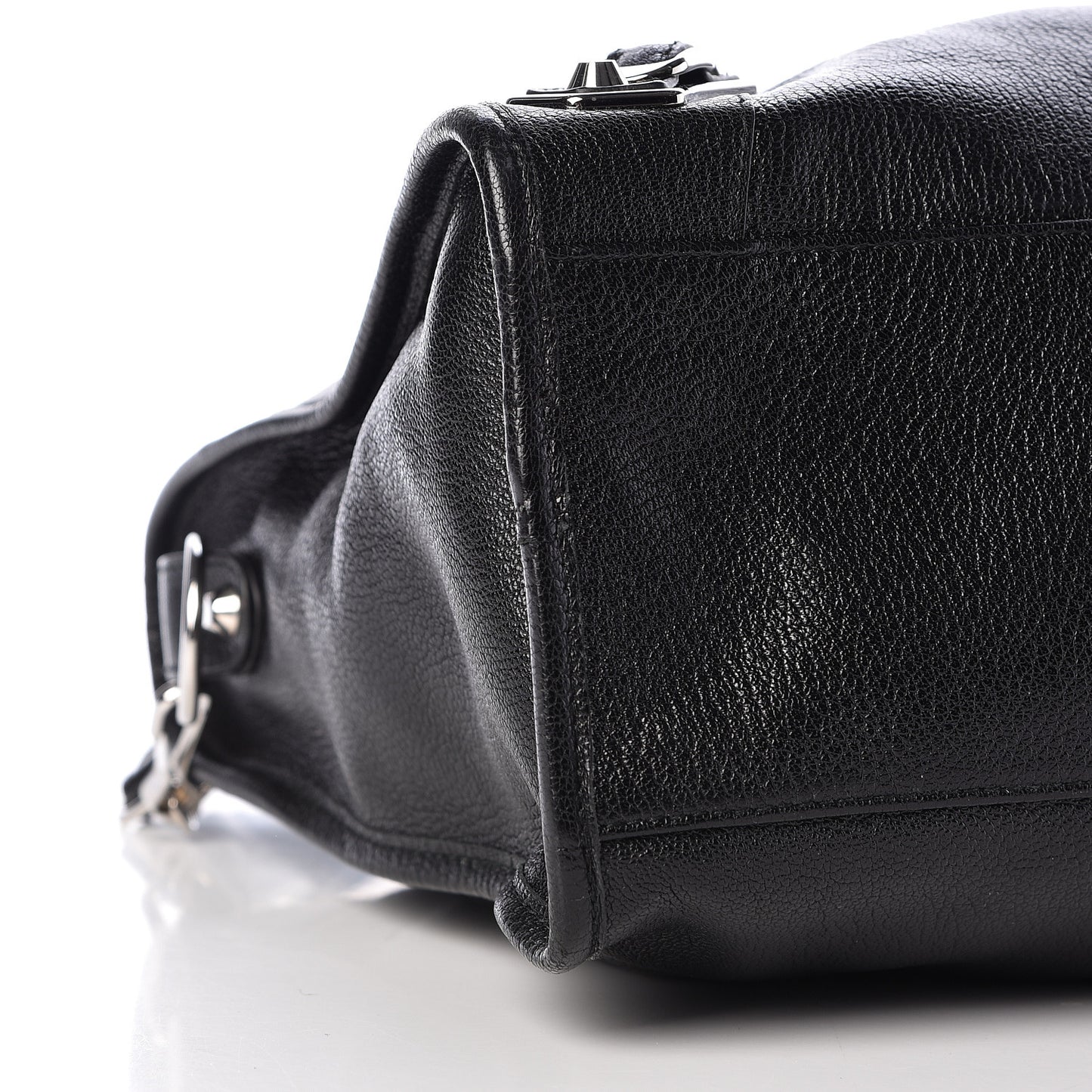Chevre Silver Metallic Edge Hardware City Black
