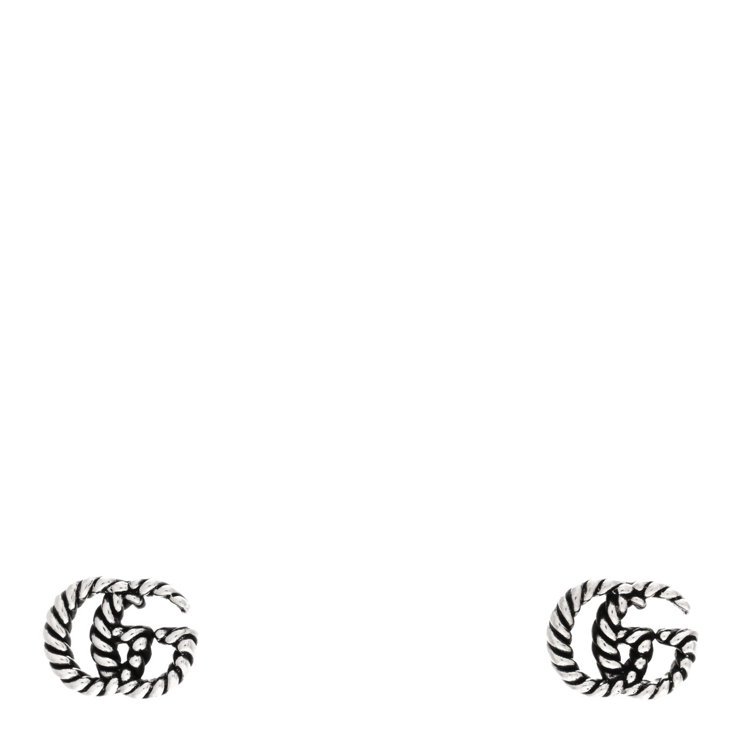 Gucci Sterling Silver Torchon Double G Earrings 1 of 4