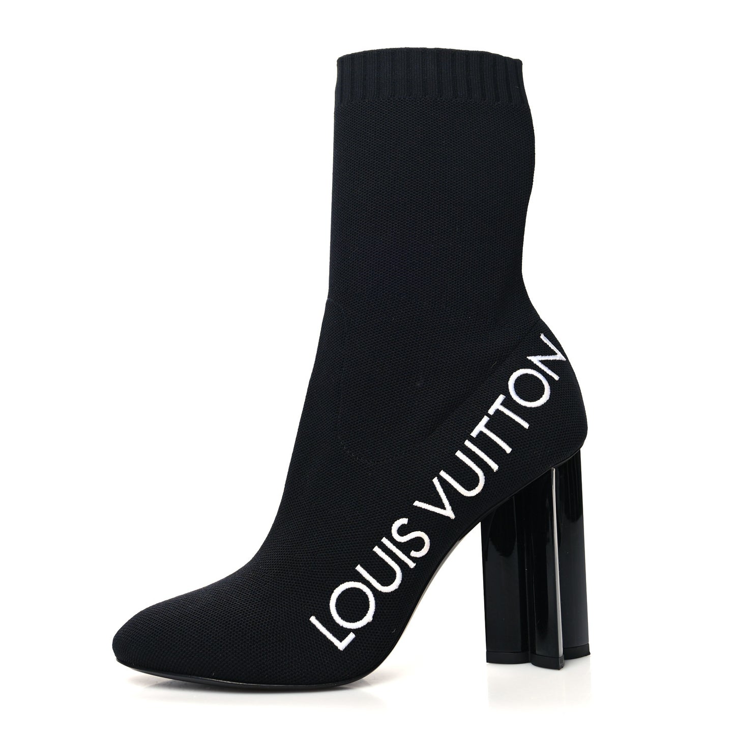Stretch Fabric Silhouette Ankle Boots 39 Black