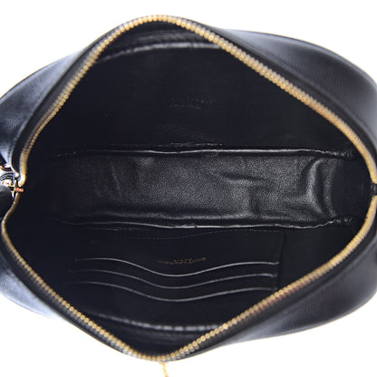Saint Laurent Grain De Poudre Matelasse Monogram Mini Lou Camera Bag Black 4 of 10