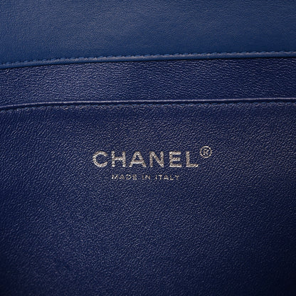 Chanel Patent Quilted Clutch with Chain Flap Blue Roi 10 of 17