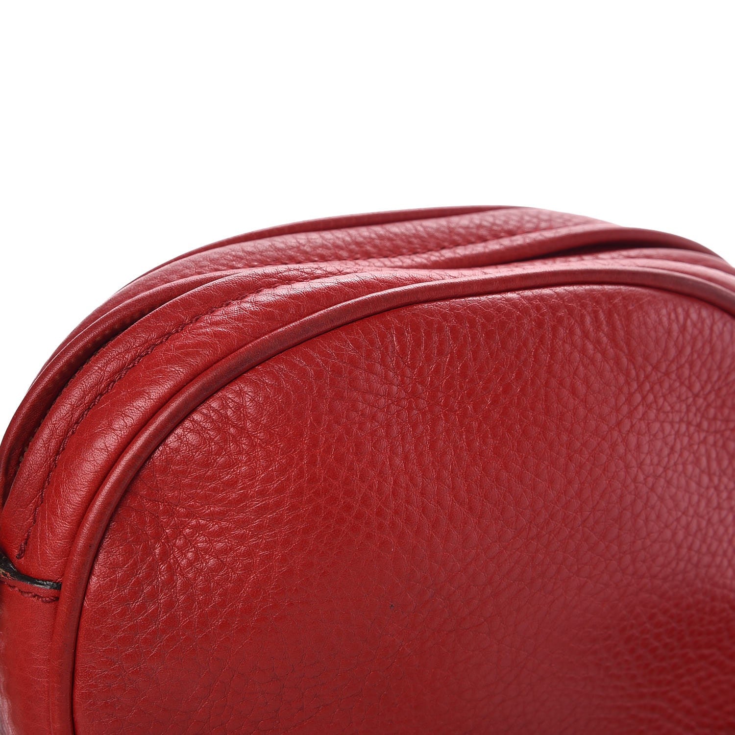 Gucci Pebbled Calfskin Mini Soho Chain Bag Tabasco Red 9 of 10