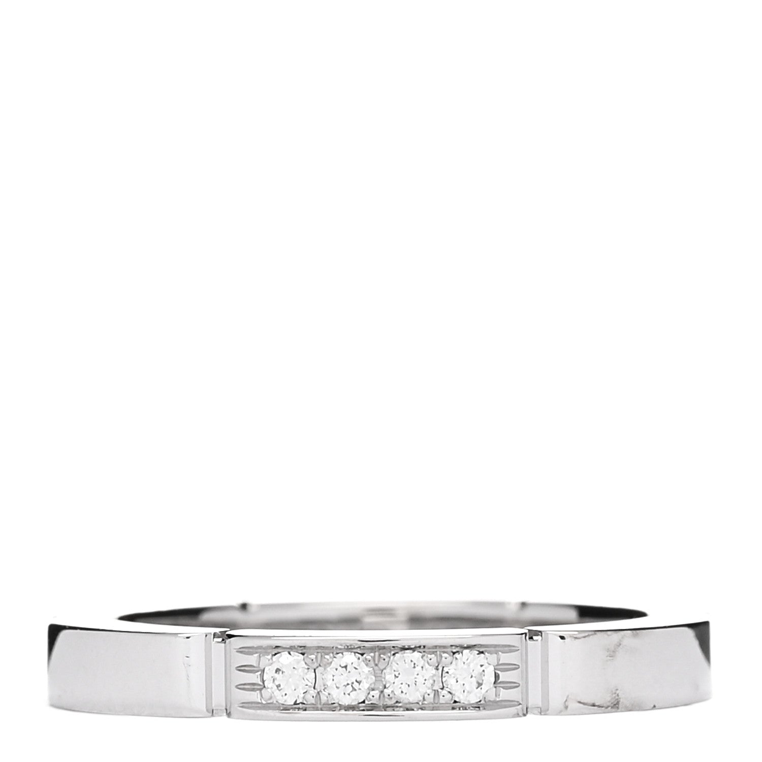 Cartier 18K White Gold Diamond Maillon Panthere Wedding Band Ring 49 5 1 of 4